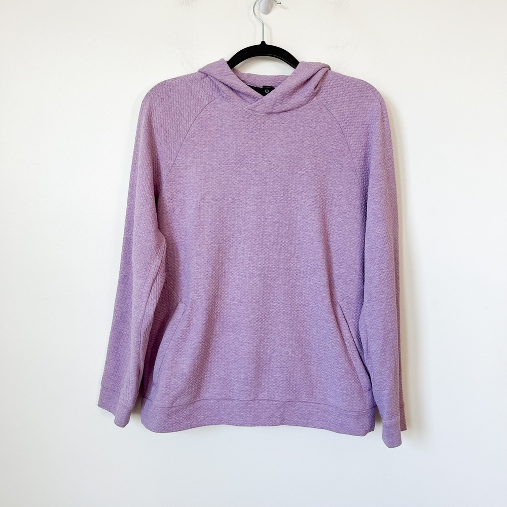 Lululemon Textured Double-Knit Cotton Hoodie Mens Small Purple Athleisure